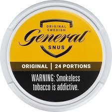 General Original Snus Tobacco. 20 cans. Free shipping!